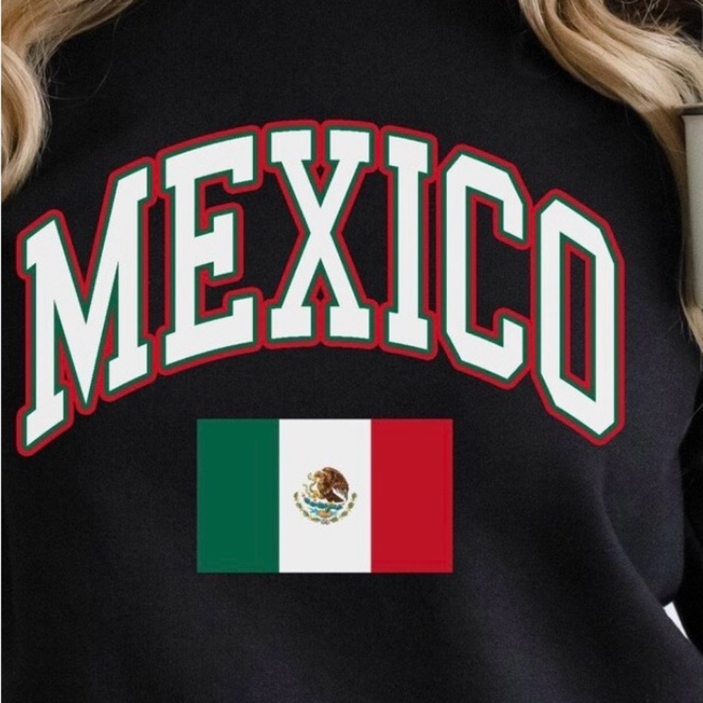 Mexico Flag Black Sweatshirt